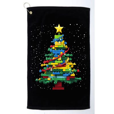 Christmaschristmas Tree Block Tree Block Brick Building Xmas Master Builder Golf Towel