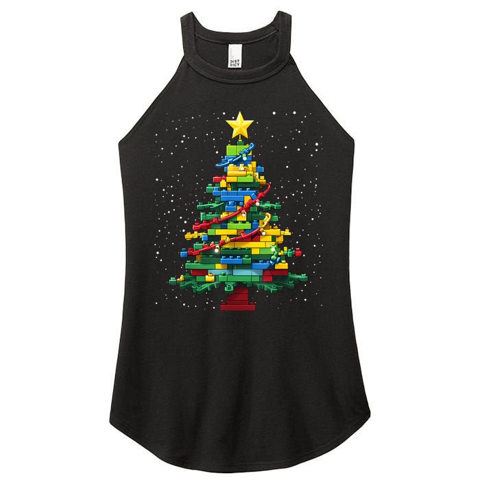 Christmaschristmas Tree Block Tree Block Brick Building Xmas Master Builder Women's Perfect Tri Rocker Tank