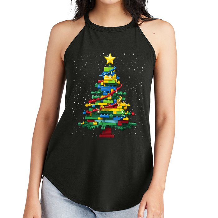 Christmaschristmas Tree Block Tree Block Brick Building Xmas Master Builder Women's Perfect Tri Rocker Tank