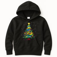 Christmaschristmas Tree Block Tree Block Brick Building Xmas Master Builder Kids Hoodie