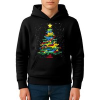 Christmaschristmas Tree Block Tree Block Brick Building Xmas Master Builder Kids Hoodie