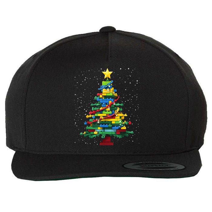 Christmaschristmas Tree Block Tree Block Brick Building Xmas Master Builder Wool Snapback Cap