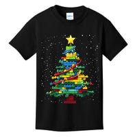 Christmaschristmas Tree Block Tree Block Brick Building Xmas Master Builder Kids T-Shirt