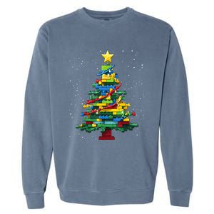 Christmaschristmas Tree Block Tree Block Brick Building Xmas Master Builder Garment-Dyed Sweatshirt