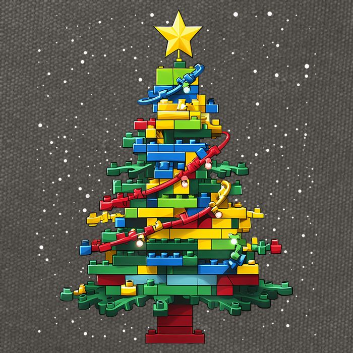 Christmaschristmas Tree Block Tree Block Brick Building Xmas Master Builder Cotton Canvas Backpack