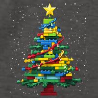 Christmaschristmas Tree Block Tree Block Brick Building Xmas Master Builder Vector Backpack
