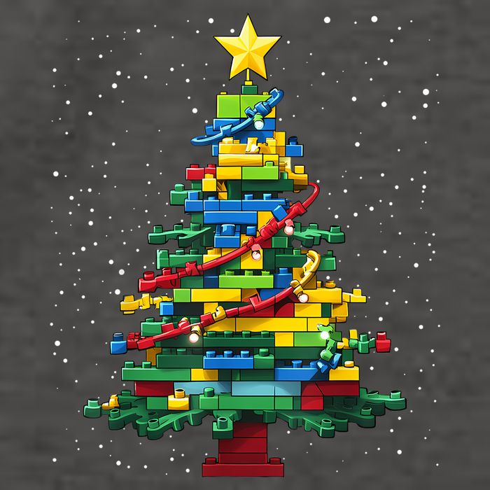 Christmaschristmas Tree Block Tree Block Brick Building Xmas Master Builder Vector Backpack