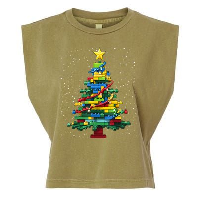Christmaschristmas Tree Block Tree Block Brick Building Xmas Master Builder Garment-Dyed Women's Muscle Tee