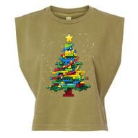 Christmaschristmas Tree Block Tree Block Brick Building Xmas Master Builder Garment-Dyed Women's Muscle Tee