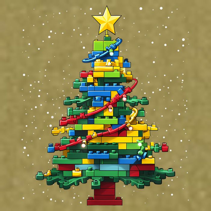 Christmaschristmas Tree Block Tree Block Brick Building Xmas Master Builder Garment-Dyed Women's Muscle Tee