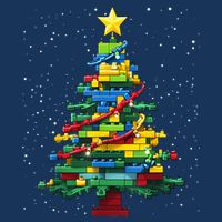 Christmaschristmas Tree Block Tree Block Brick Building Xmas Master Builder Infant Baby Jersey Bodysuit