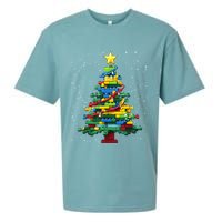 Christmaschristmas Tree Block Tree Block Brick Building Xmas Master Builder Sueded Cloud Jersey T-Shirt