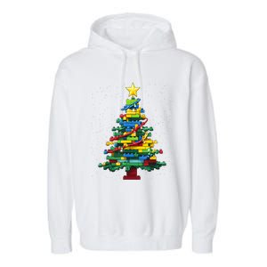 Christmaschristmas Tree Block Tree Block Brick Building Xmas Master Builder Garment-Dyed Fleece Hoodie