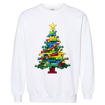 Christmaschristmas Tree Block Tree Block Brick Building Xmas Master Builder Garment-Dyed Sweatshirt