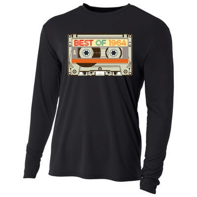 Cassette Tape Birthday Gifts Born In Best Of 1964 Cooling Performance Long Sleeve Crew