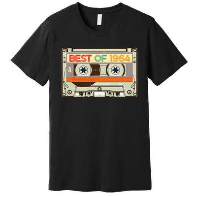 Cassette Tape Birthday Gifts Born In Best Of 1964 Premium T-Shirt