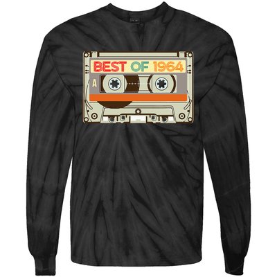 Cassette Tape Birthday Gifts Born In Best Of 1964 Tie-Dye Long Sleeve Shirt