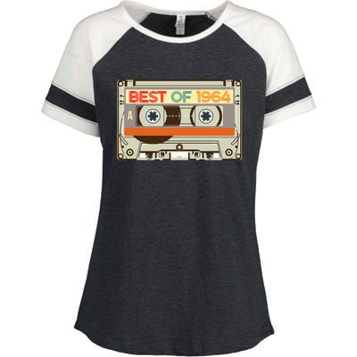 Cassette Tape Birthday Gifts Born In Best Of 1964 Enza Ladies Jersey Colorblock Tee