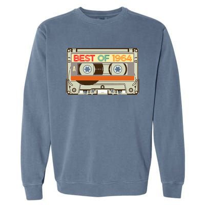 Cassette Tape Birthday Gifts Born In Best Of 1964 Garment-Dyed Sweatshirt