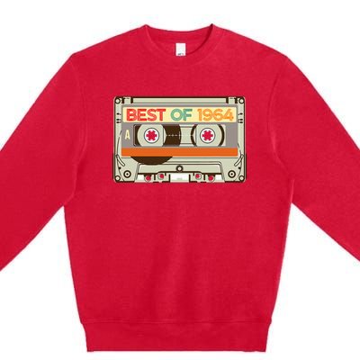 Cassette Tape Birthday Gifts Born In Best Of 1964 Premium Crewneck Sweatshirt