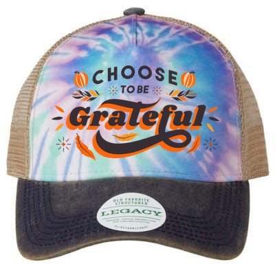 Choose To Be Grateful Pumpkin Legacy Tie Dye Trucker Hat