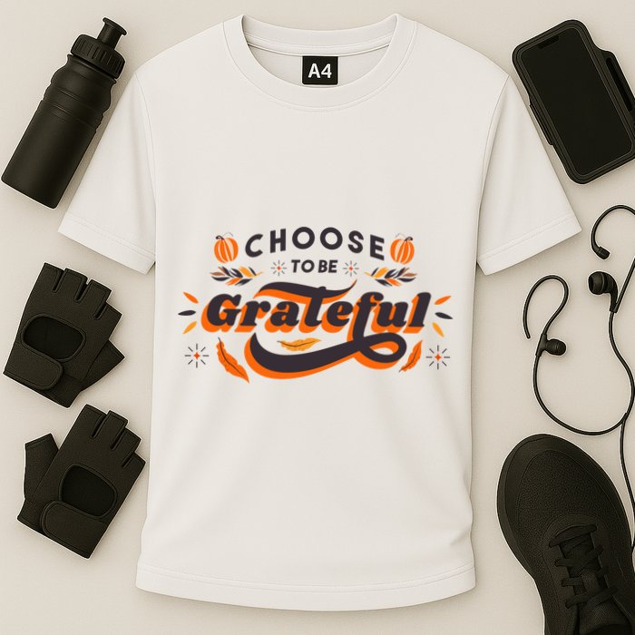 Choose To Be Grateful Pumpkin Cooling Performance Crew T-Shirt