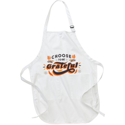 Choose To Be Grateful Pumpkin Full-Length Apron With Pockets