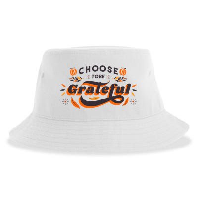 Choose To Be Grateful Pumpkin Sustainable Bucket Hat