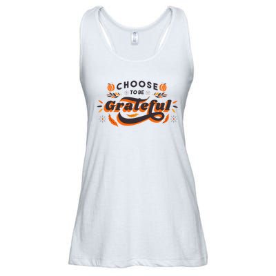 Choose To Be Grateful Pumpkin Ladies Essential Flowy Tank