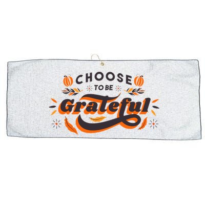 Choose To Be Grateful Pumpkin Large Microfiber Waffle Golf Towel