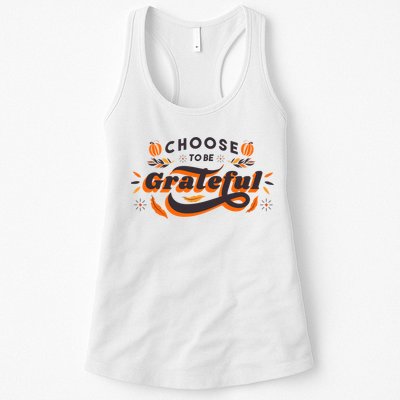 Choose To Be Grateful Pumpkin Womens Tank Top