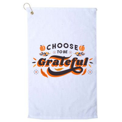 Choose To Be Grateful Pumpkin Golf Towel