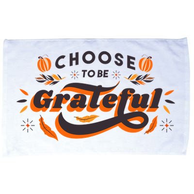 Choose To Be Grateful Pumpkin Microfiber Hand Towel