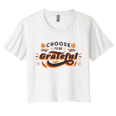 Choose To Be Grateful Pumpkin Crop Top