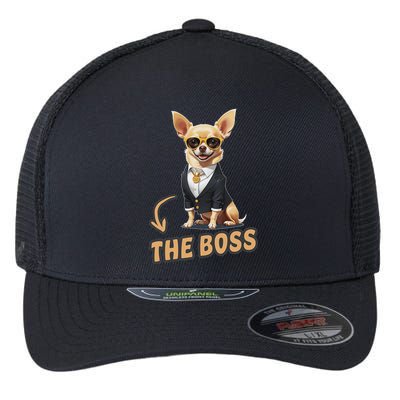 Chihuahua The Boss Funny Chihuahua Owner Chihuahua Dog Lover Flexfit Unipanel Trucker Cap