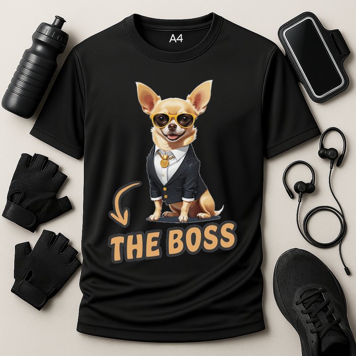 Chihuahua The Boss Funny Chihuahua Owner Chihuahua Dog Lover Performance Shirt