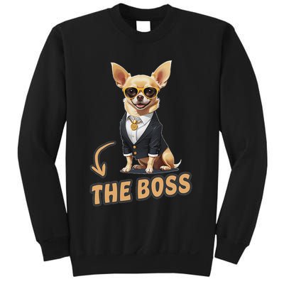 Chihuahua The Boss Funny Chihuahua Owner Chihuahua Dog Lover Sweatshirt