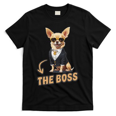 Chihuahua The Boss Funny Chihuahua Owner Chihuahua Dog Lover T-Shirt