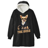 Chihuahua The Boss Funny Chihuahua Owner Chihuahua Dog Lover Hooded Wearable Blanket