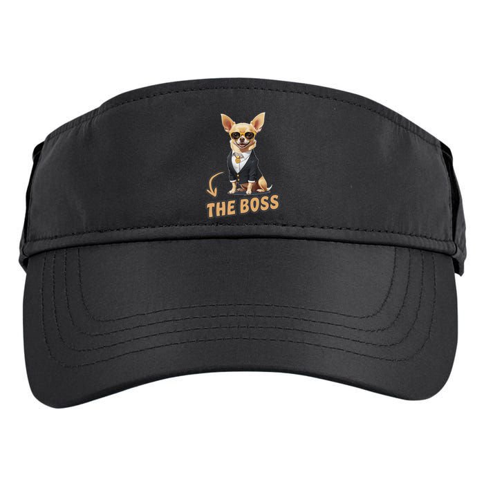 Chihuahua The Boss Funny Chihuahua Owner Chihuahua Dog Lover Adult Drive Performance Visor