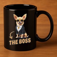 Chihuahua The Boss Funny Chihuahua Owner Chihuahua Dog Lover 11oz C Handle Ceramic Mug