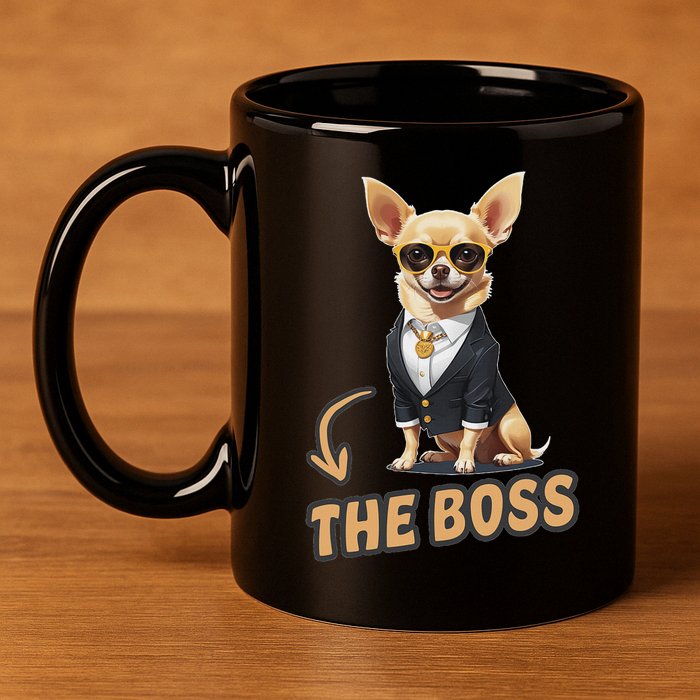 Chihuahua The Boss Funny Chihuahua Owner Chihuahua Dog Lover 11oz C Handle Ceramic Mug