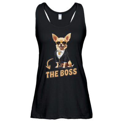 Chihuahua The Boss Funny Chihuahua Owner Chihuahua Dog Lover Ladies Essential Flowy Tank