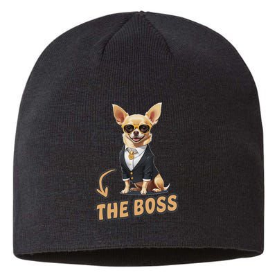 Chihuahua The Boss Funny Chihuahua Owner Chihuahua Dog Lover Sustainable Beanie