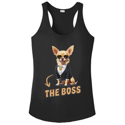 Chihuahua The Boss Funny Chihuahua Owner Chihuahua Dog Lover Ladies PosiCharge Competitor Racerback Tank