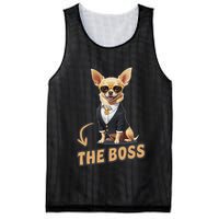 Chihuahua The Boss Funny Chihuahua Owner Chihuahua Dog Lover Mesh Reversible Basketball Jersey Tank