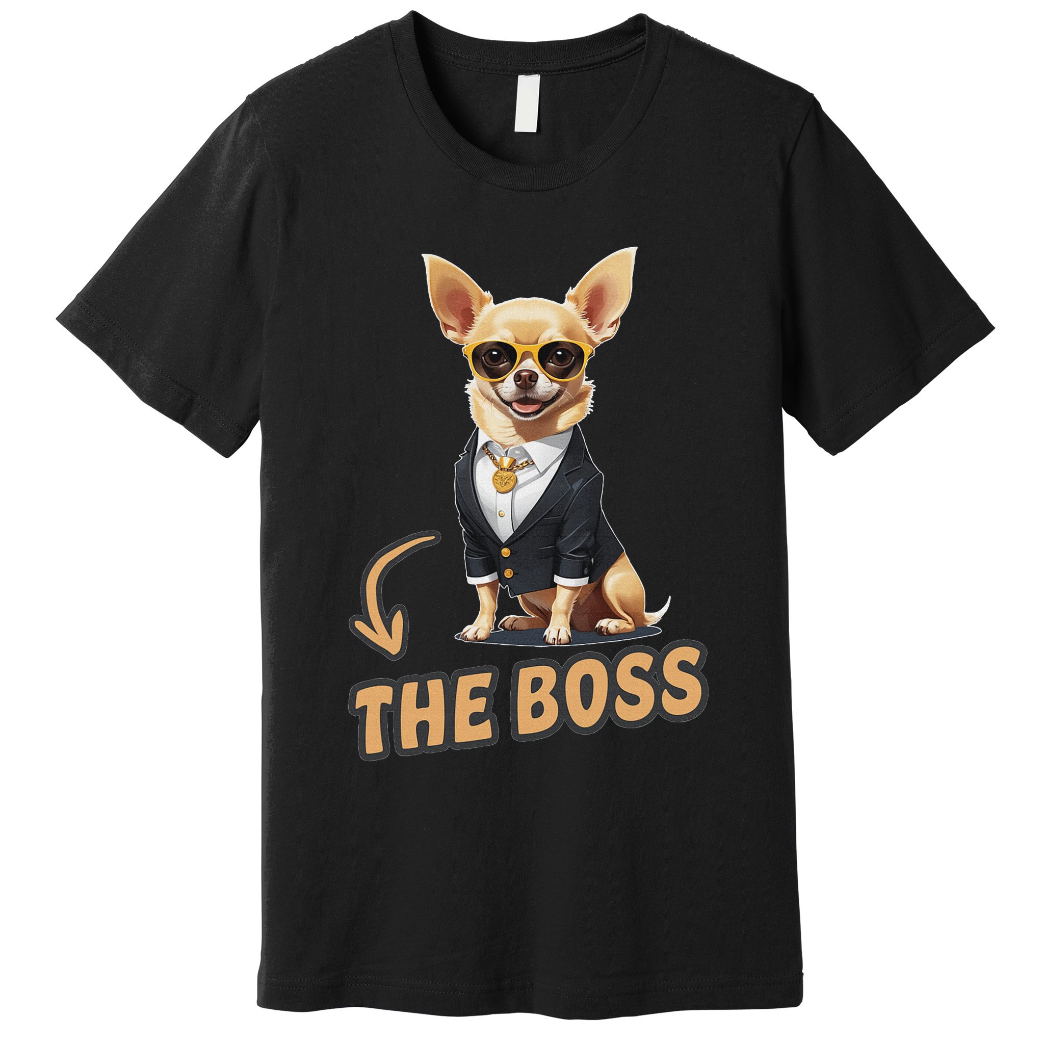 Chihuahua The Boss Funny Chihuahua Owner Chihuahua Dog Lover Premium T-Shirt