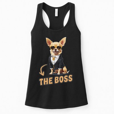 Chihuahua The Boss Funny Chihuahua Owner Chihuahua Dog Lover Womens Tank Top