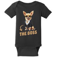 Chihuahua The Boss Funny Chihuahua Owner Chihuahua Dog Lover Baby Bodysuit