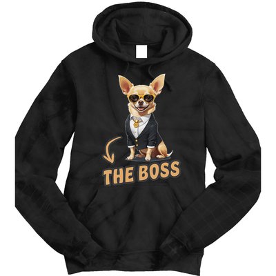 Chihuahua The Boss Funny Chihuahua Owner Chihuahua Dog Lover Tie Dye Hoodie